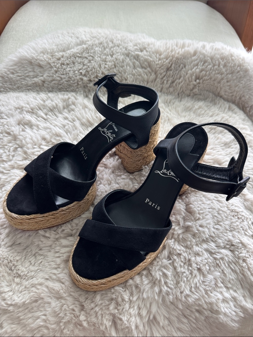 NWOT Christian Louboutin Calakala
85 mm Espadrilles - Suede and calf leather